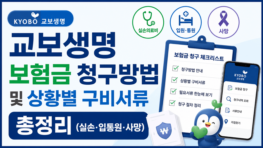 교보생명 보험금 청구방법 및 실손·입통원·사망 구비서류 안내 썸네일