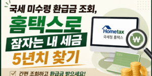 국세 미수령 환급금 조회, 홈택스로 잠자는 내 세금 5년치 찾기 썸네일