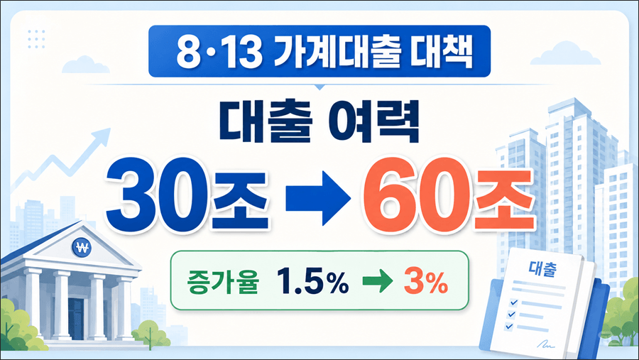가계대출 증가 여력 30조→60조 확대를 강조한 카드형 이미지