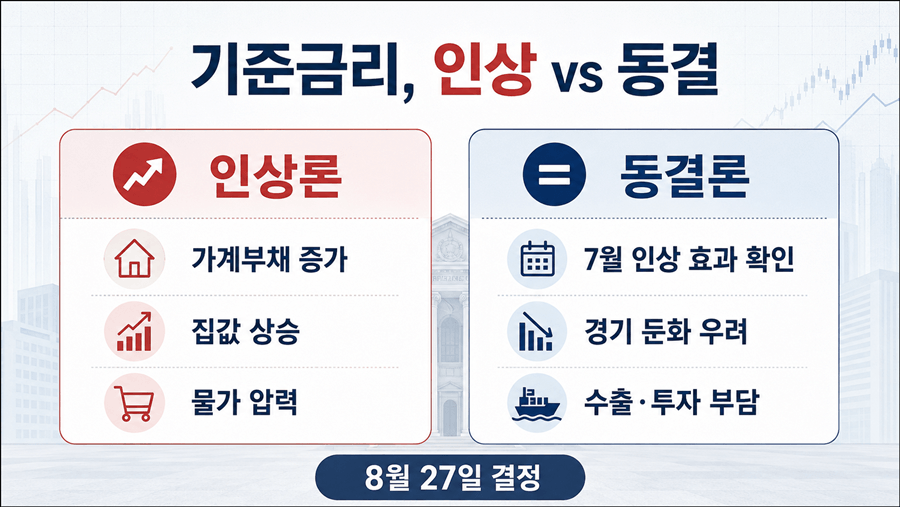 한국은행 기준금리 2.75%에서 3.00%로 인상 여부를 묻는 썸네일