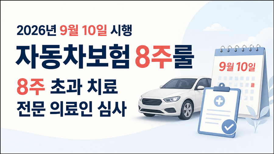 자동차보험 8주룰 9월 10일 시행을 강조한 썸네일