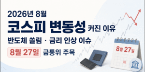 코스피 8월 변동성과 8월 27일 금통위 일정을 강조한 썸네일