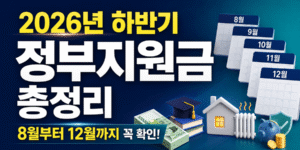 2026년 하반기 정부지원금 월별 일정을 한눈에 보여주는 썸네일
