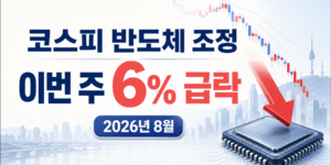 코스피 주간 6% 급락과 반도체 조정을 강조한 썸네일