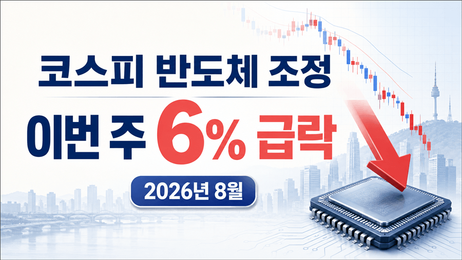 코스피 주간 6% 급락과 반도체 조정을 강조한 썸네일